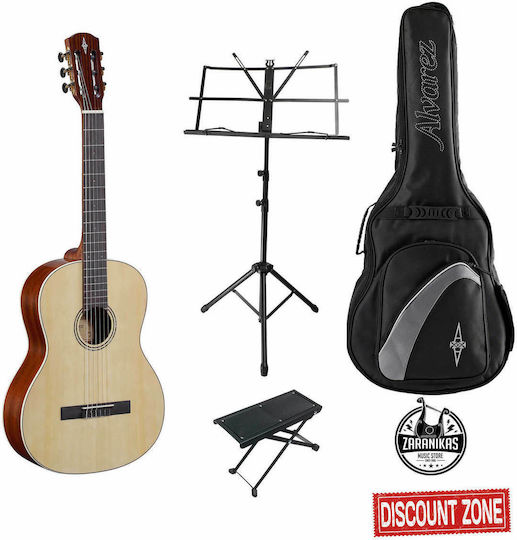 Alvarez Klassisch Gitarre 4/4 Regent RC26 Standard Bundle Natürlicher Glanz