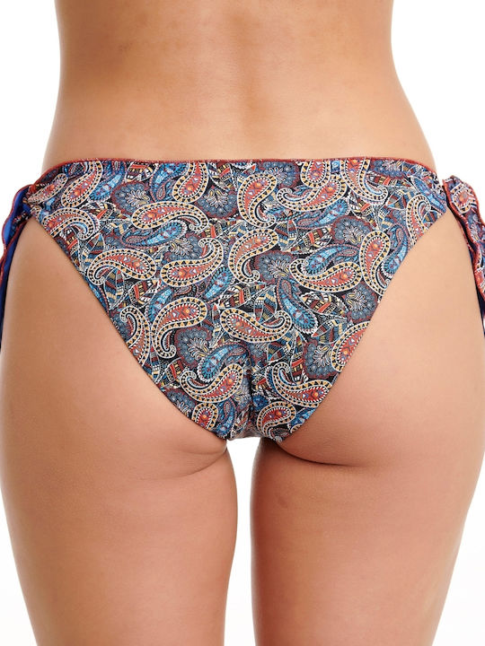 Bikini-Set Push-Up Blumen Blau
