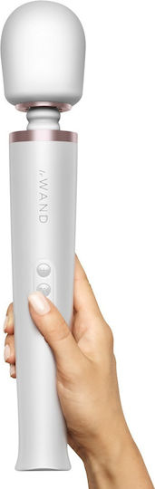 Le Wand Rechargeable Vibrating 10-Speed Wand Massager Vibrator Massage with Remote Control 12.5cm White