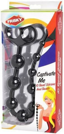 Frisky Frisky Captivate Me 10 Bead Silicone Anal Beads Perle anale Negre 34cm