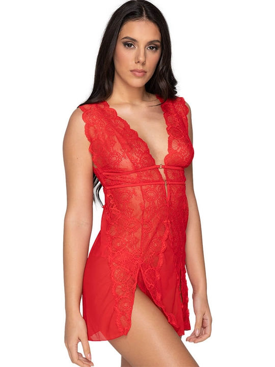 Luna Χειμερινό Babydoll Κόκκινο