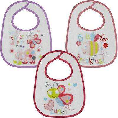 Lorelli Ladybug Bib Fabric with Hoop & Loop Fastener Pink Ladybug 3pcs