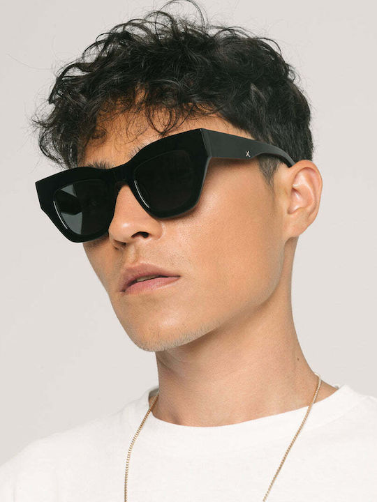 Oscar & Frank Haarlem Damen Sonnenbrille mit Schwarz Kunststoff Gestell und Schwarz Linse 016MB
