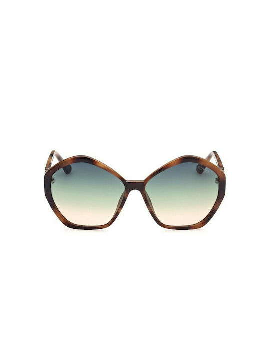 Guess Women's Sunglasses with Brown Tartaruga Plastic Frame and Green Gradient Lens GU7813 53P