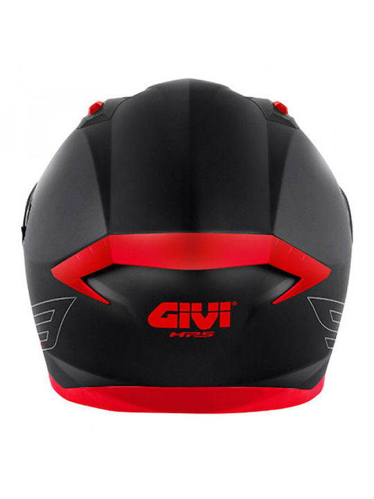 Givi H50.9 Black/Silver/Red Solid Motorcycle Helmet Full Face with Pinlock and Sunvisor