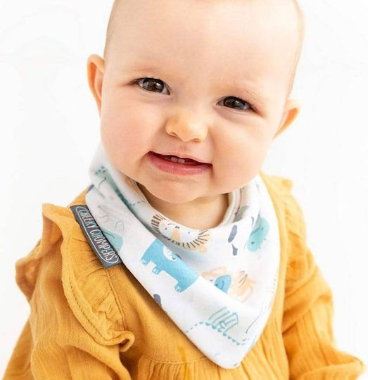 Cheeky Chompers Μπαντάνα από 100% Βαμβάκι με Κουμπί Neckerbib Cheeky Animals & Midnight Stars για 2 m+ 2τμχ