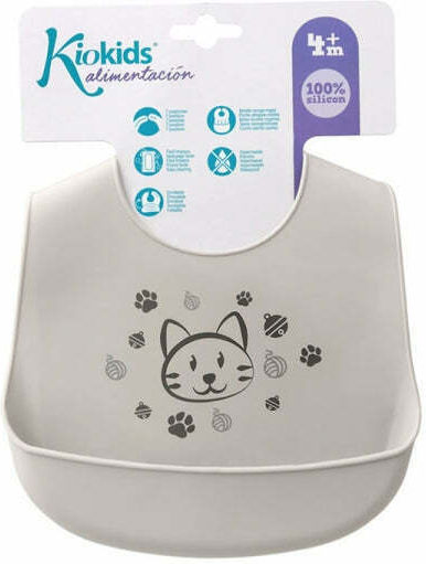Kiokids Καρδιά Waterproof Bib Silicone with Button & Pocket