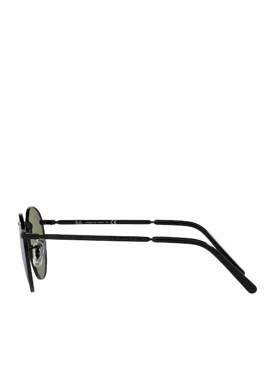 Ray Ban New Round Unisex Sunglasses with Black Metal Frame and Blue Mirror Lens RB3637 002/G1