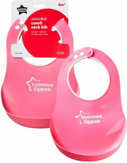 Tommee Tippee Αδιάβροχη Σαλιάρα Σιλικόνης με Κουμπί Comfi με Τσέπη για 6 m+