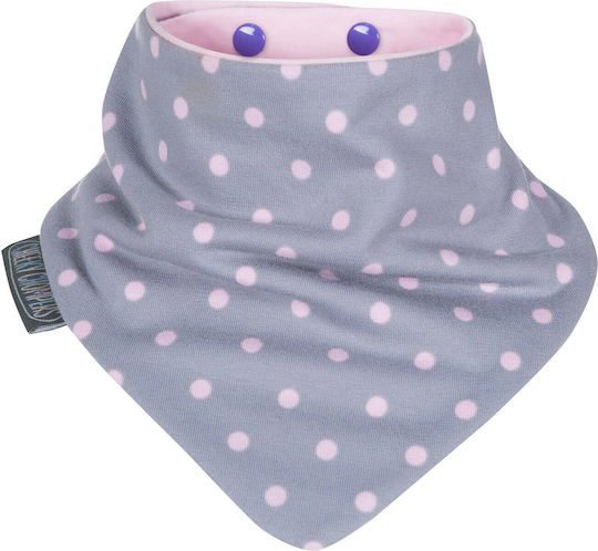 Cheeky Chompers Unicorn & Dots Bandana from 100% Cotton with Button Pink-Grey for 2 m+ 2pcs