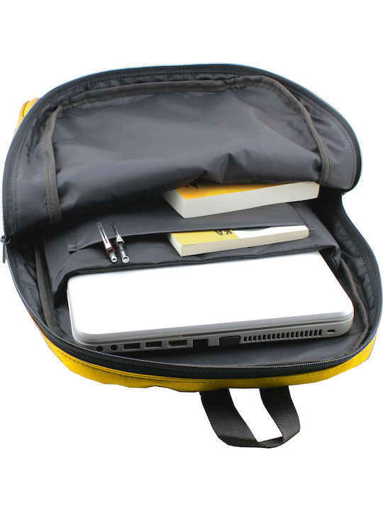 Pera Basic Tasche Rucksack für Laptop 15.6" in Gelb Farbe