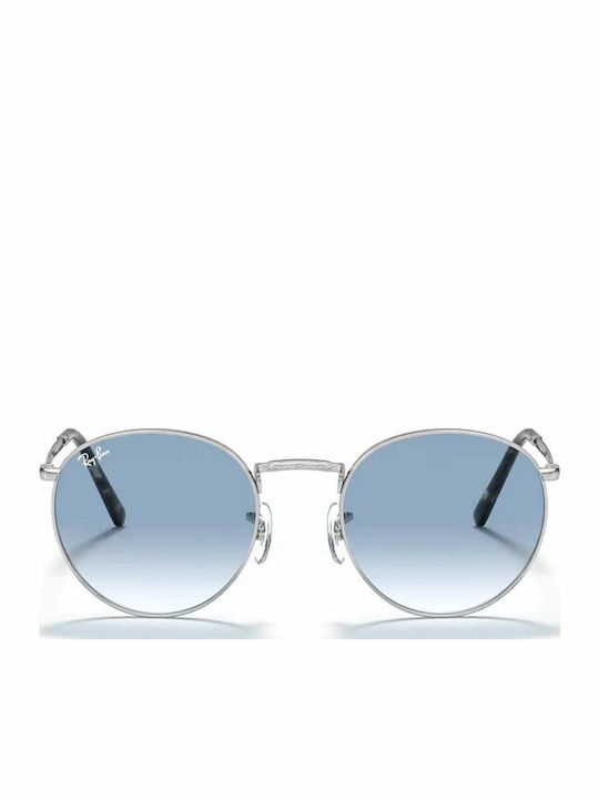 Ray Ban New Round Унисекс Слънчеви Очила с Сребърна Метална Рамка и Сини Преливащи Стъкла RB3637 003/3F