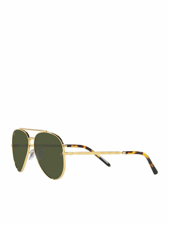 Ray Ban Aviator Unisex Γυαλιά Ηλίου με Χρυσό Μεταλλικό Σκελετό και Πράσινο Φακό RB3625 9196/31