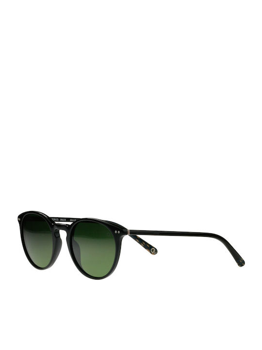 Etnia Barcelona Jordaan II Unisex Sunglasses with Black Plastic Frame and Green Gradient Lens