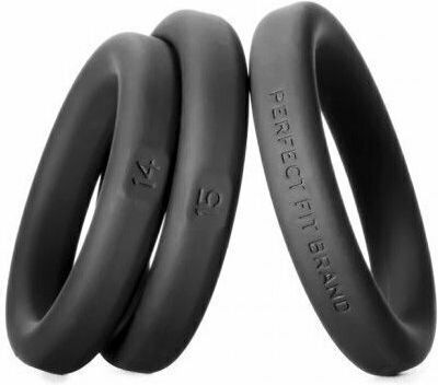 Perfect Fit Brand Xact-Fit Silicone Rings Комплект Пръстени Петел Силикон Черен 3бр
