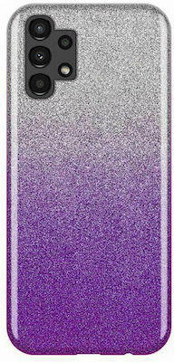 Forcell Shining Plastic / Silicone Back Cover Clear / Violet (Galaxy A13 4G)