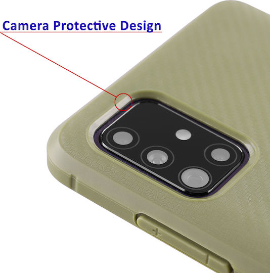 Volte-Tel Carbon Camera Protective Back Cover Σιλικόνης Χακί (Redmi Note 9)