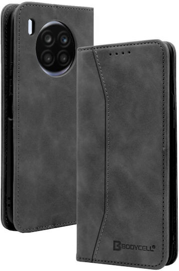 Bodycell PU Leather Brieftasche Synthetisches Leder Schwarz (Huawei Nova 8i)