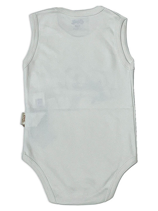 Baby sleeveless leotard 'panda' ecru for boys (0-18 months)