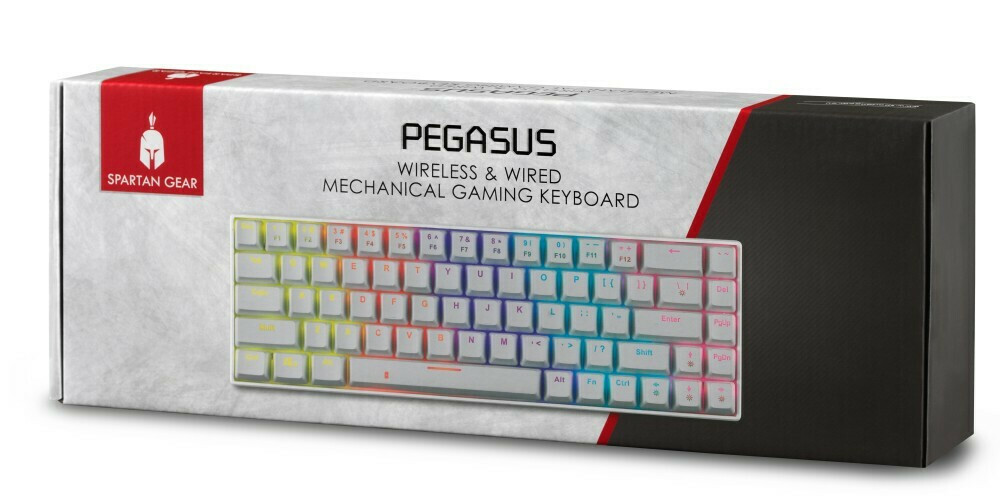 Spartan Gear Pegasus Wired & Wireless 68 keys Mechanical Gaming Keyboard (color White)