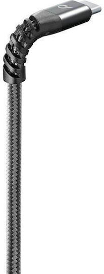 Cellular Line Împletit USB-C la Cablu Lightning Negru 2m (TETRACABC2LMFI2MK)