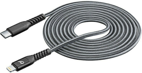 Cellular Line Împletit USB-C la Cablu Lightning Negru 2m (TETRACABC2LMFI2MK)