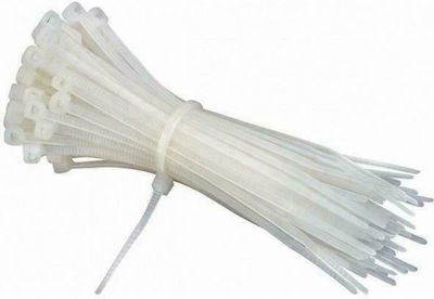 The Fixers Pack of 100pcs White Plastic Cable Ties 150x3.6mm 100-05-005