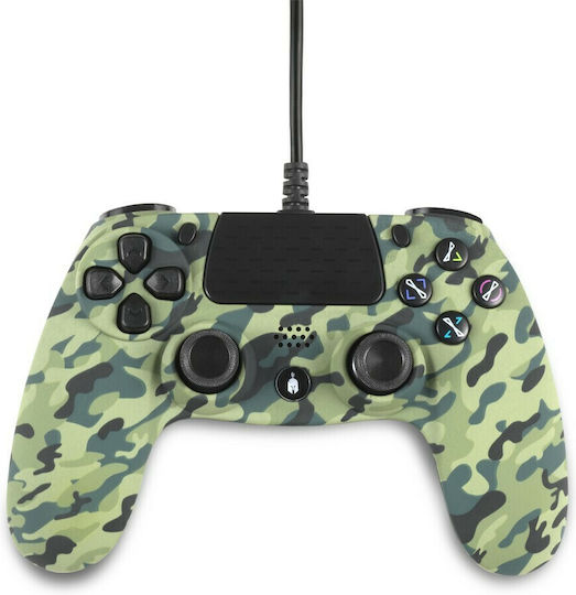 Spartan Gear Hoplite Ενσύρματο Gamepad για PC / PS4 Green Camo