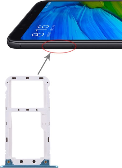 Υποδοχή Κάρτας Sim Μπλε Redmi 5 Plus