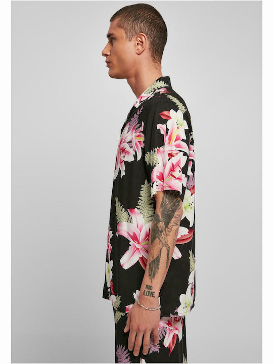Κοντομάνικο Πουκάμισο σε Κανονική Γραμμή Floral Dark Jungle