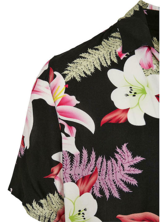 Κοντομάνικο Πουκάμισο σε Κανονική Γραμμή Floral Dark Jungle