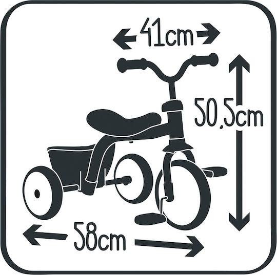 Smoby Rookie Trike για 2+ Ετών Κόκκινο