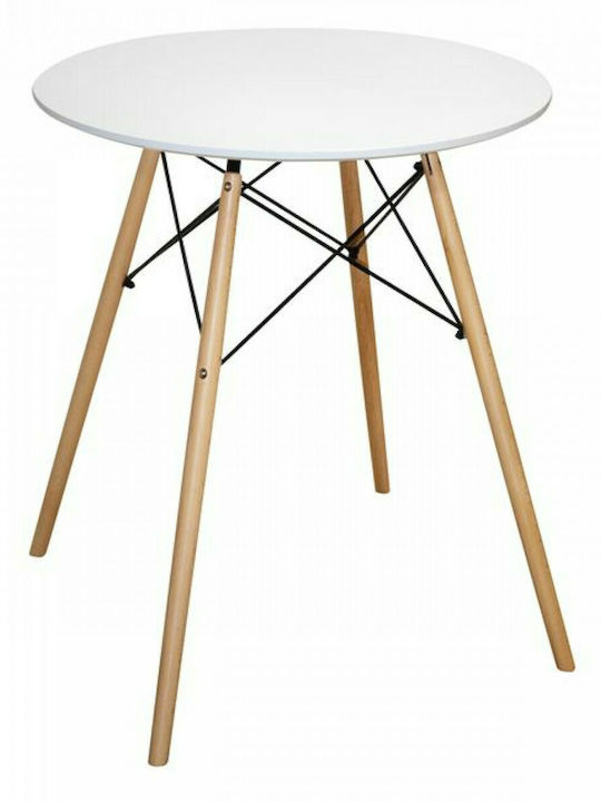 Minimal Table Kitchen Wooden White 60x60x72cm