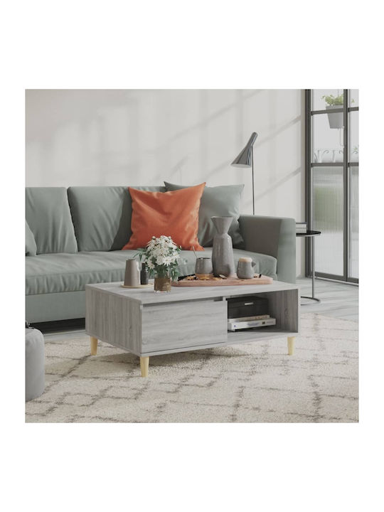 Rectangular Coffee Table from Solid Wood Grey / Sonoma L90xW60xH35cm.