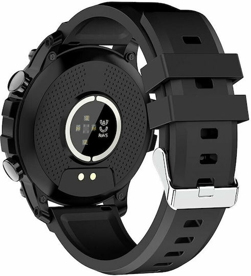 XO H32 46mm Smartwatch με Παλμογράφο (Μαύρο)