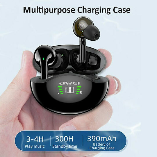 Awei T12P In-ear Bluetooth Handsfree Earphones with Sweat Resistance and Charging Case Black