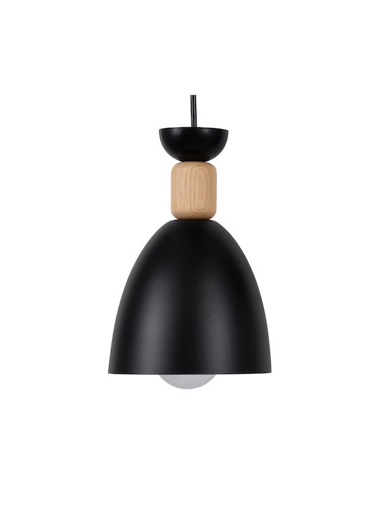GloboStar Ava Hängelampe Schwarz Glocke mit Fassung E27 35x35x130cm.