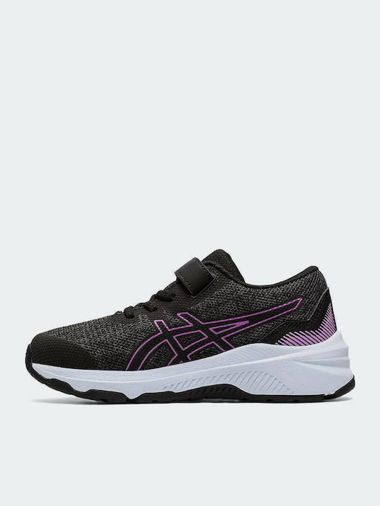 GT-1000 11 PS Kids Sports Shoes Running with Hoop & Loop Closure Black