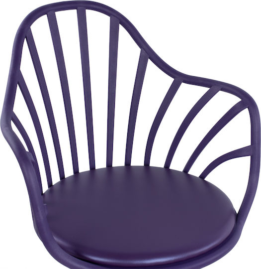 HomeMarkt Stuhl Büro mit Armen Becky HM8457.06 Lila