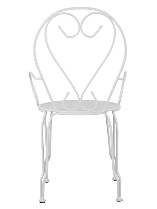 Schmiedeeiserner Stuhl Metallisch Amore White 1Stück 49x48x90cm.