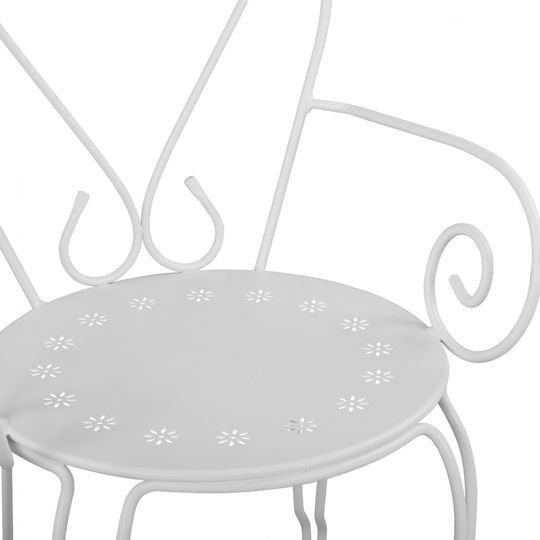 Scaun din Fier Forjat Metalic Amore Alb 1buc 49x48x90cm.