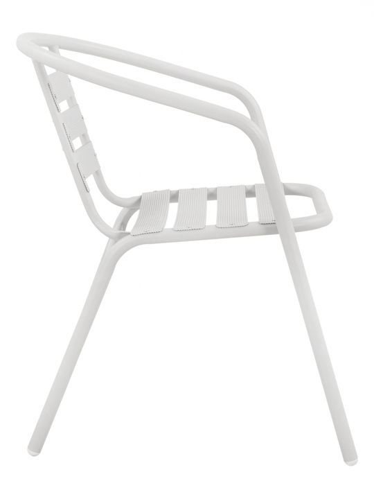Outdoor Chair Metallic Laura White 54x59x73cm