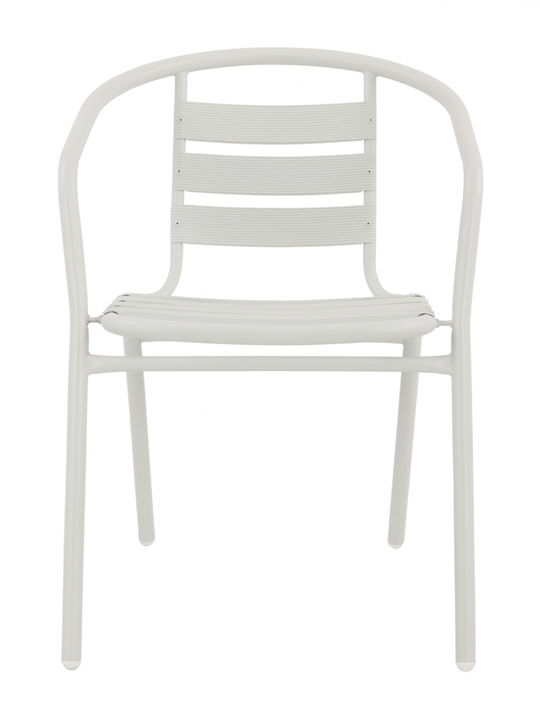 Outdoor Chair Metallic Laura White 54x59x73cm