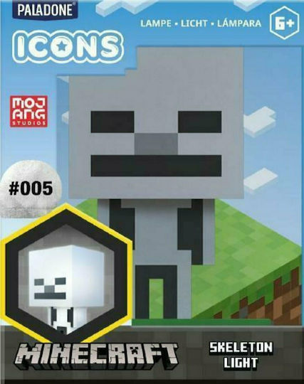 Paladone Детско Декоративно Осветление Minecraft Skeleton Сив 11εκ.