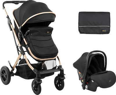 Kikka Boo Kaia 3 in 1 Adjustable 3 in 1 Baby Stroller Suitable for Newborn Black 8.9kg