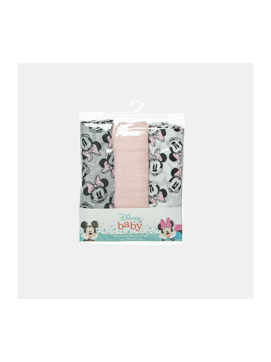 Alouette Muslin Swaddle Blanket Minnie Mouse Multicolour 68x73cm 3pcs