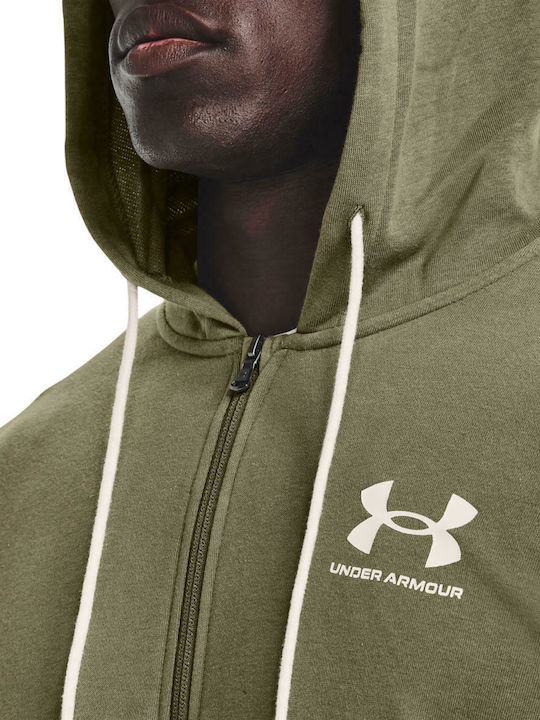 Rival Terry Cardigan With Hood Khaki