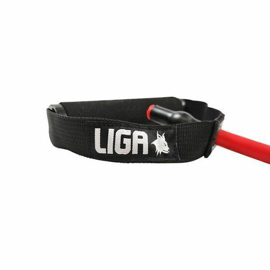 Liga Sport Λάστιχο Γυμναστικής Σωληνωτό Πολύ Σκληρό με Λαβές Κόκκινο