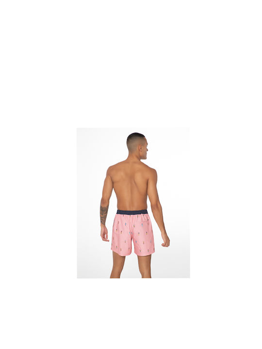 Protest Herren Badebekleidung Shorts Rosa mit Mustern