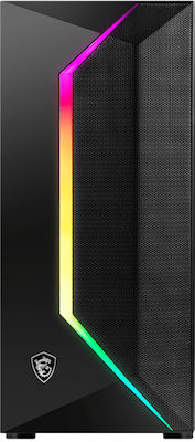 MSI MAG VAMPIRIC 100L Gaming Midi Tower Computer Case with Window Panel and RGB Lighting Black